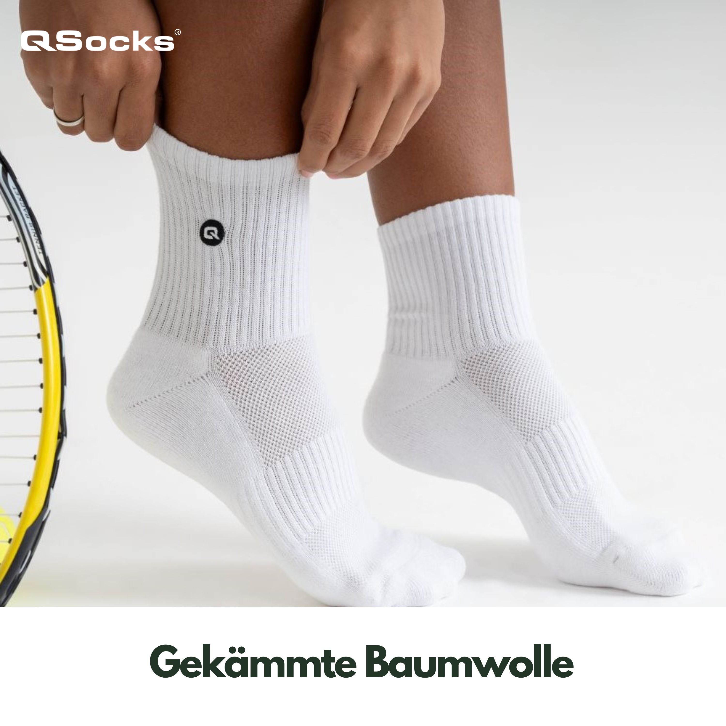 Quarter Mittelhohe Socken gepolstert für Damen und Herren 4X Paar