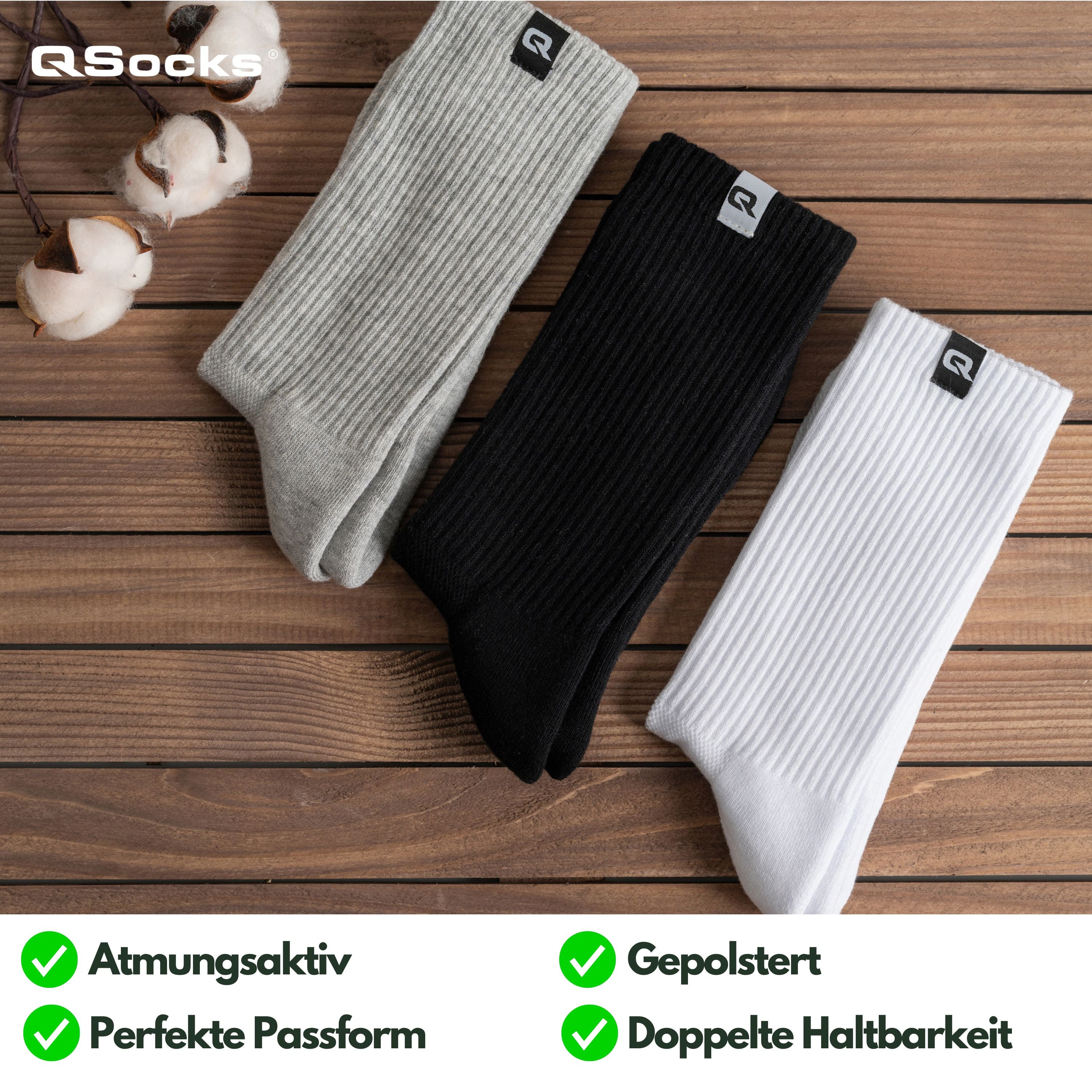 Tennissocken gepolstert für Damen & Herren 4X Paar