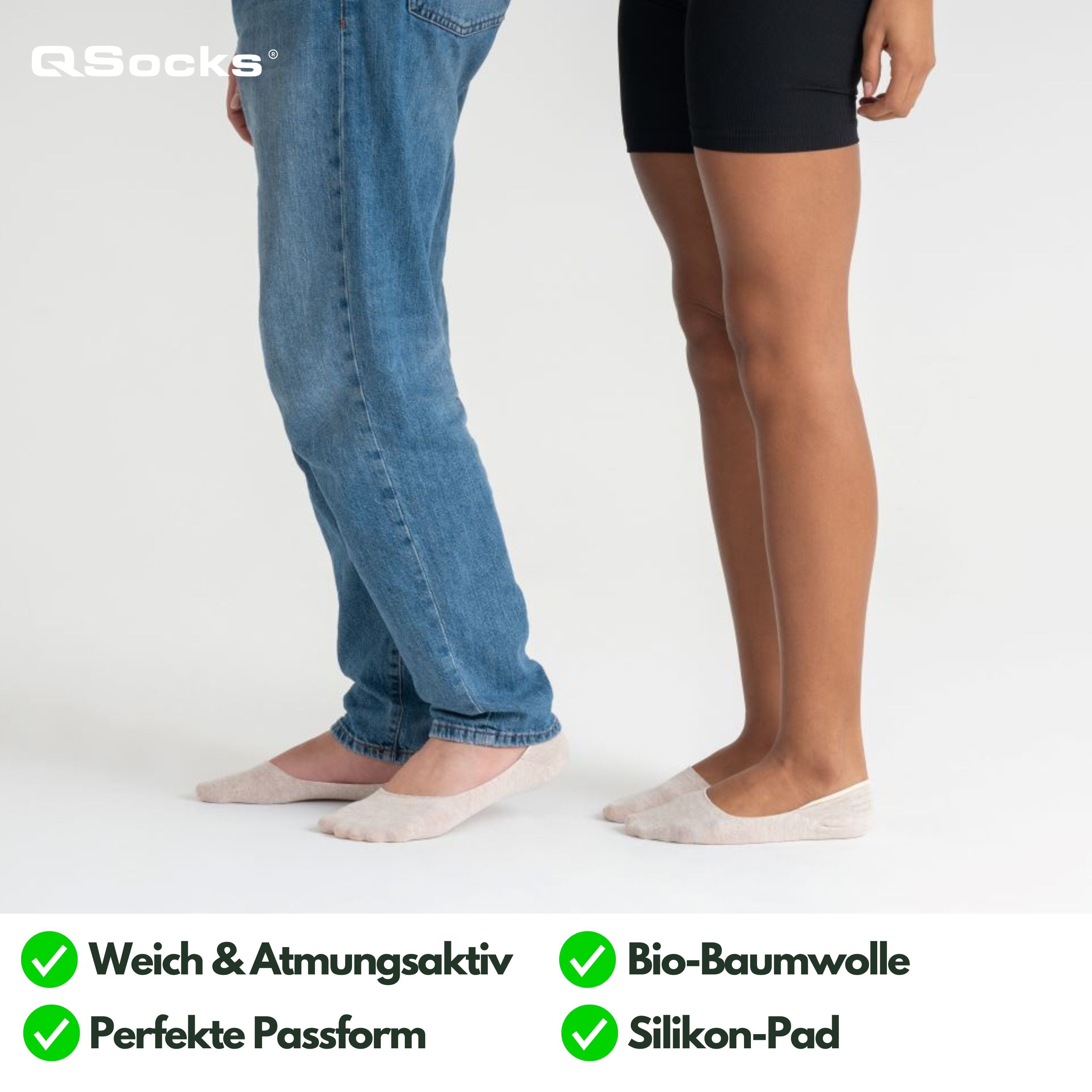 Medium Cut Ballerina Socken für Damen und Herren 6X Paar