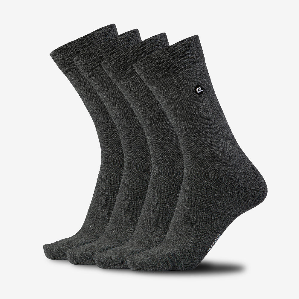 Business Anzugsocken aus Bio-Baumwolle Anthrazit 4X Paar QOLONIA