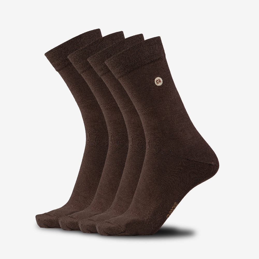 Business Anzugsocken aus Bio-Baumwolle Braun 4X Paar QOLONIA