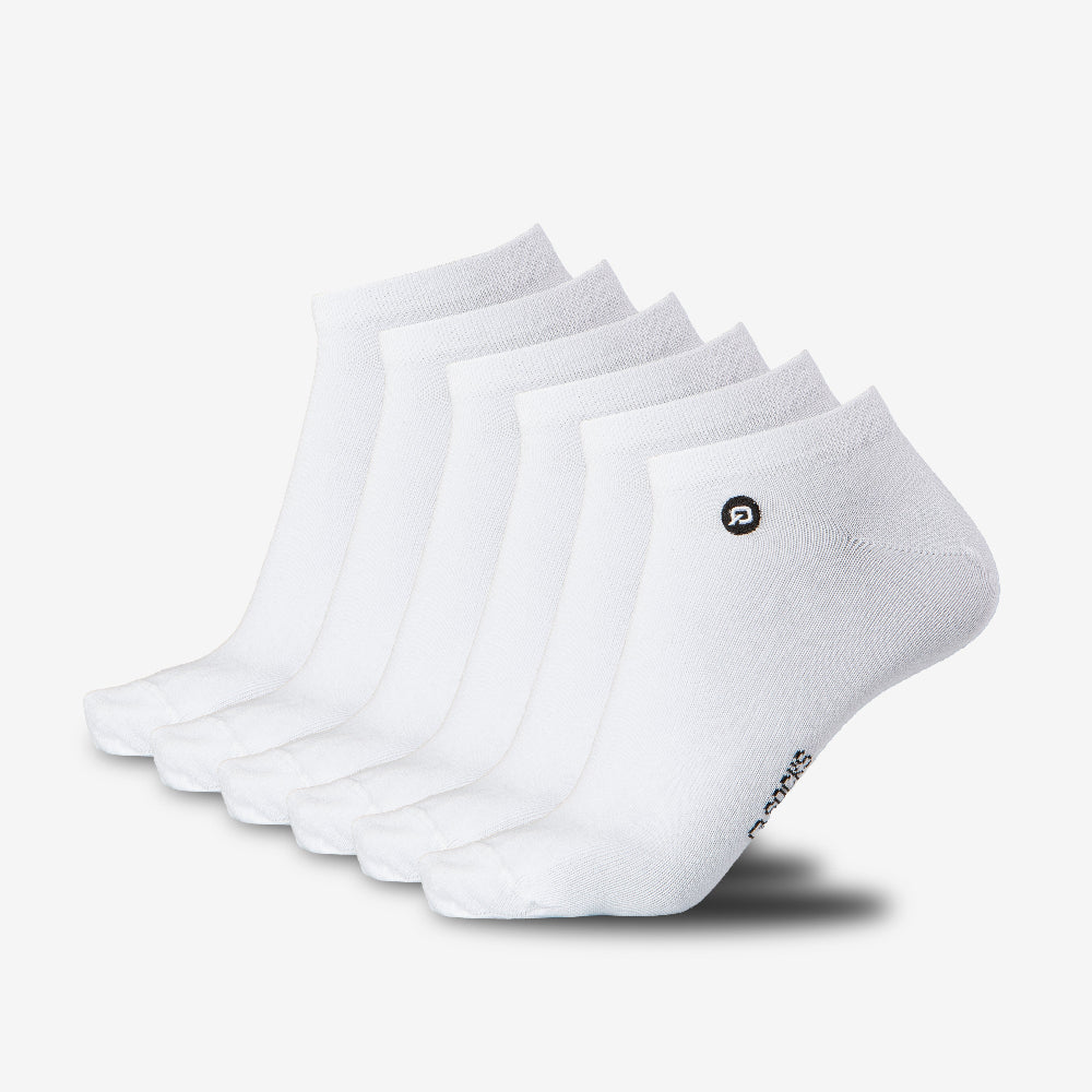 Dunne Sneaker Socken Weiss 6X Paar QOLONIA