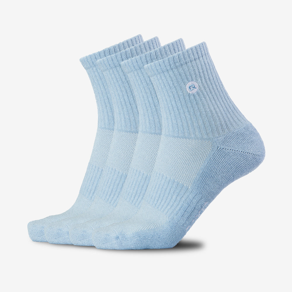 Mittelhohe Quarter Socken babyblau 4 paar