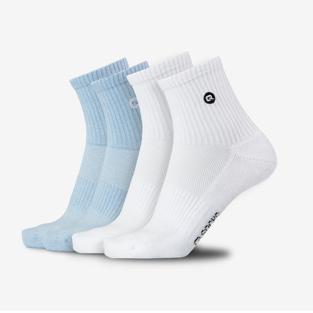 Mittelhohe Sport Tennissocken Babyblau & Weiss