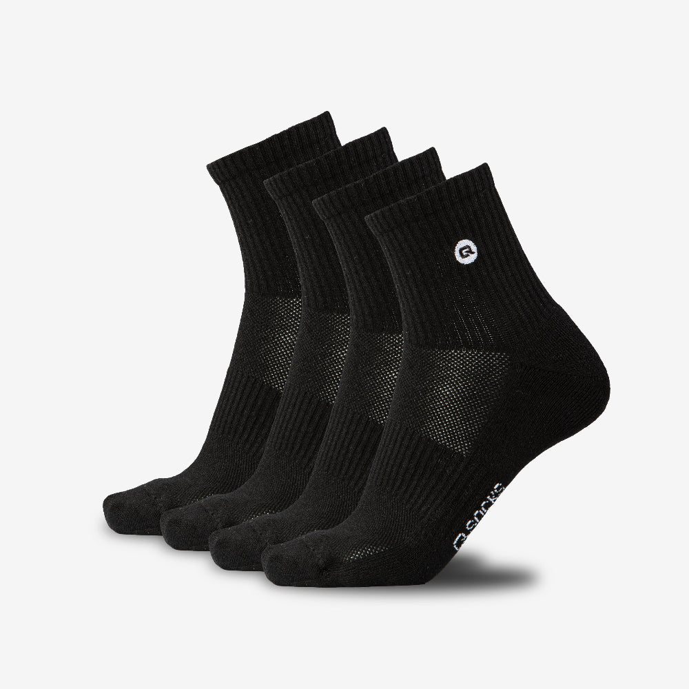 Mittelhohe Sport Tennissocken Schwarz Qolonia
