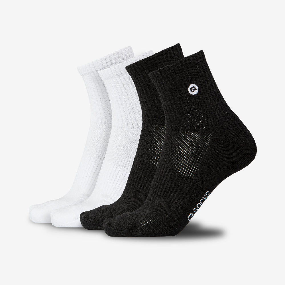 Mittelhohe Sport Tennissocken Schwarz & Weiss