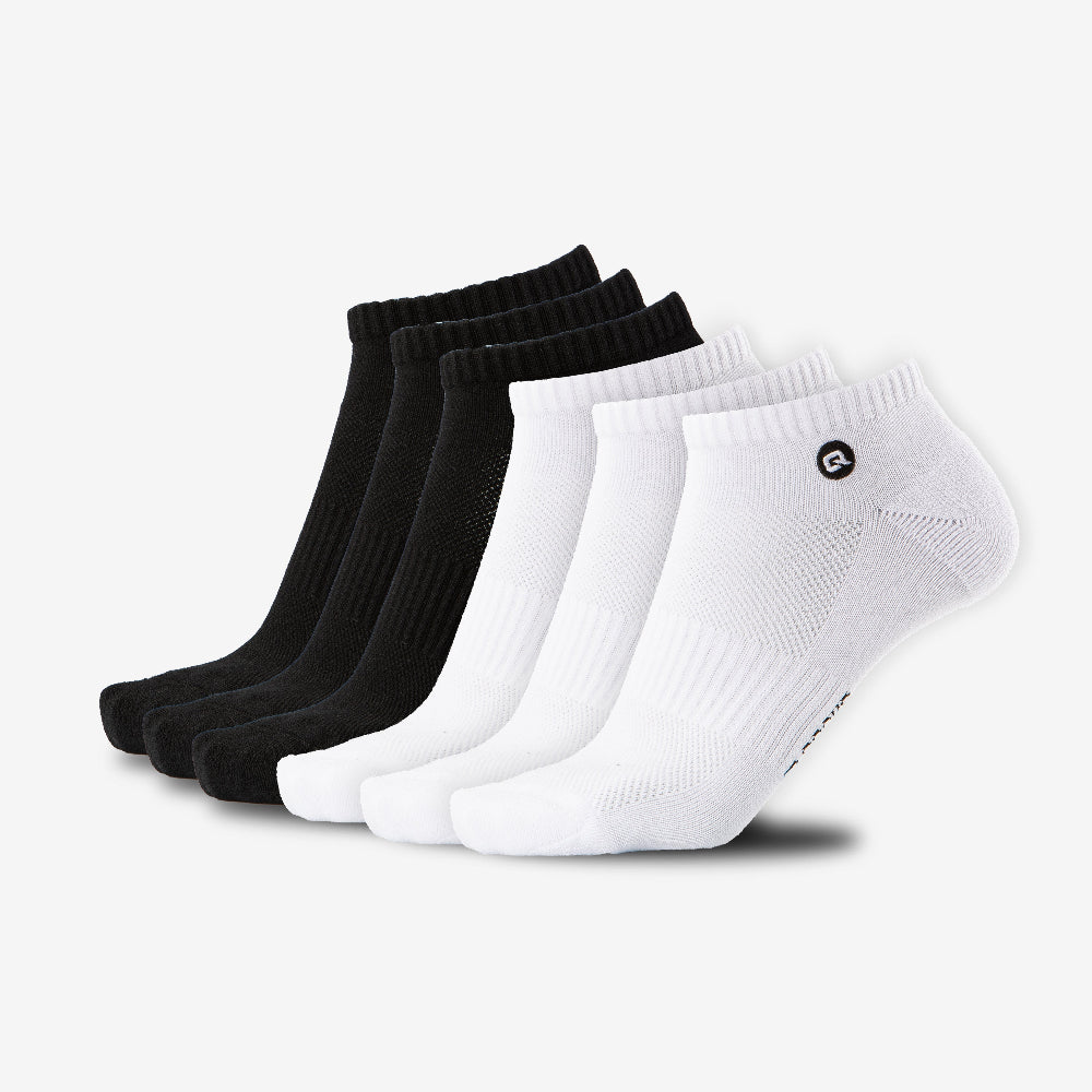 Sneaker Kurze Socken Schwarz Weiss 6X Paar