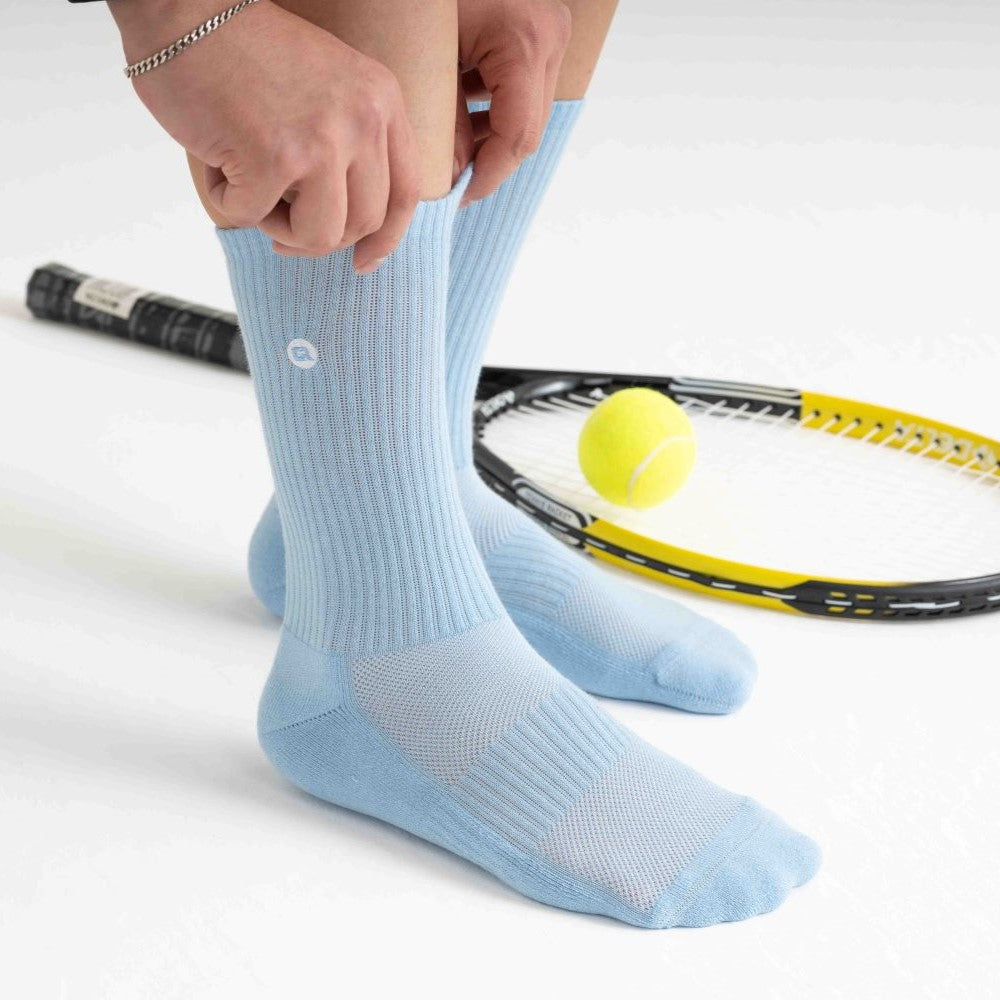 Tennissocken Crew Sportsocken Babyblau Bild1 4X Paar