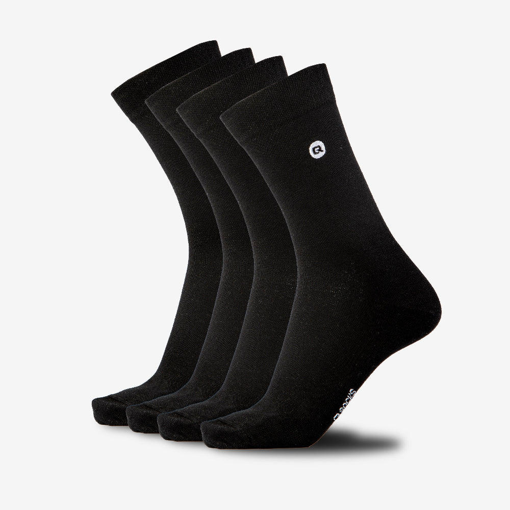 Business Anzugsocken aus Bio-Baumwolle Schwarz 4X Paar QOLONIA