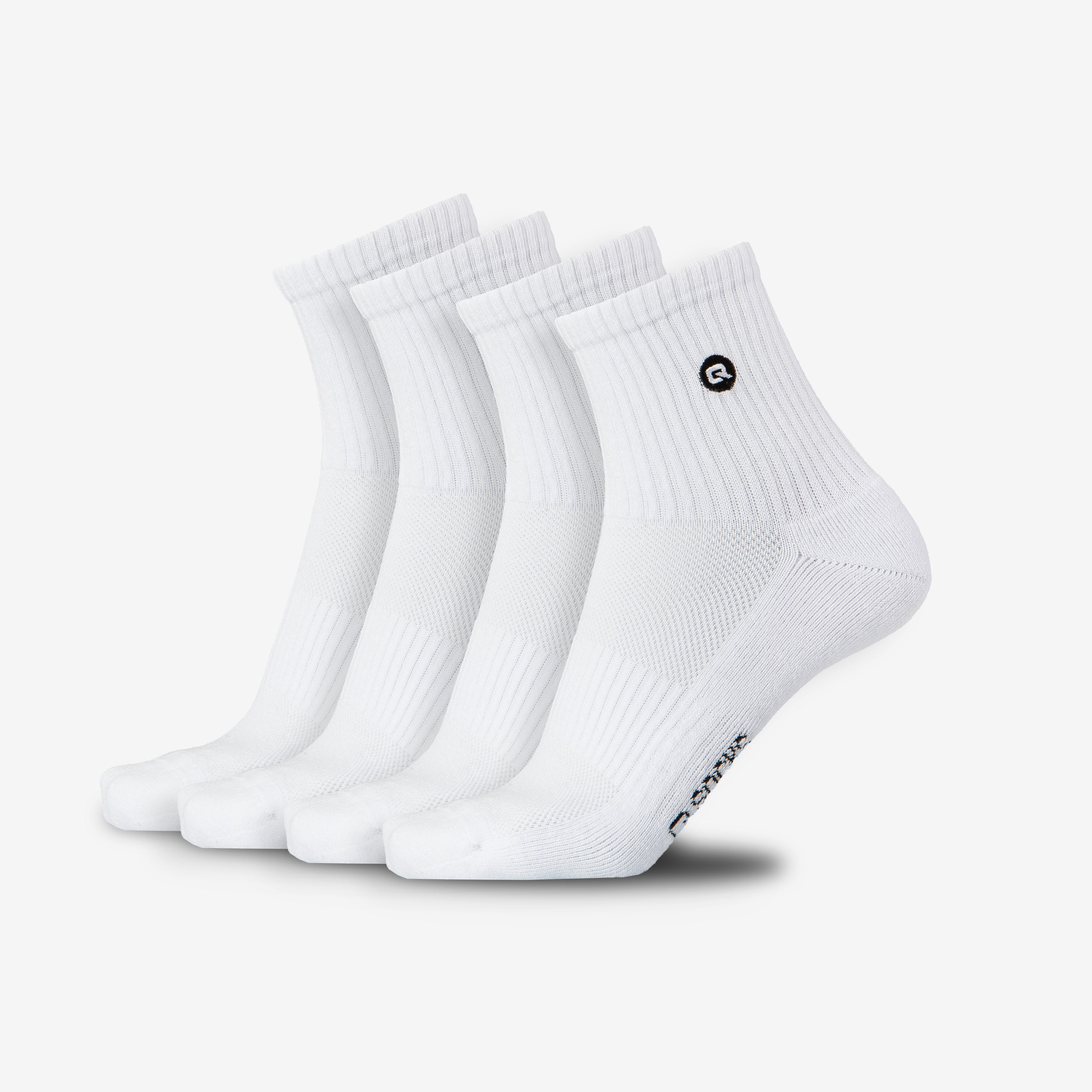 Mittelhohe Quarter Socken Weiss 4 paar