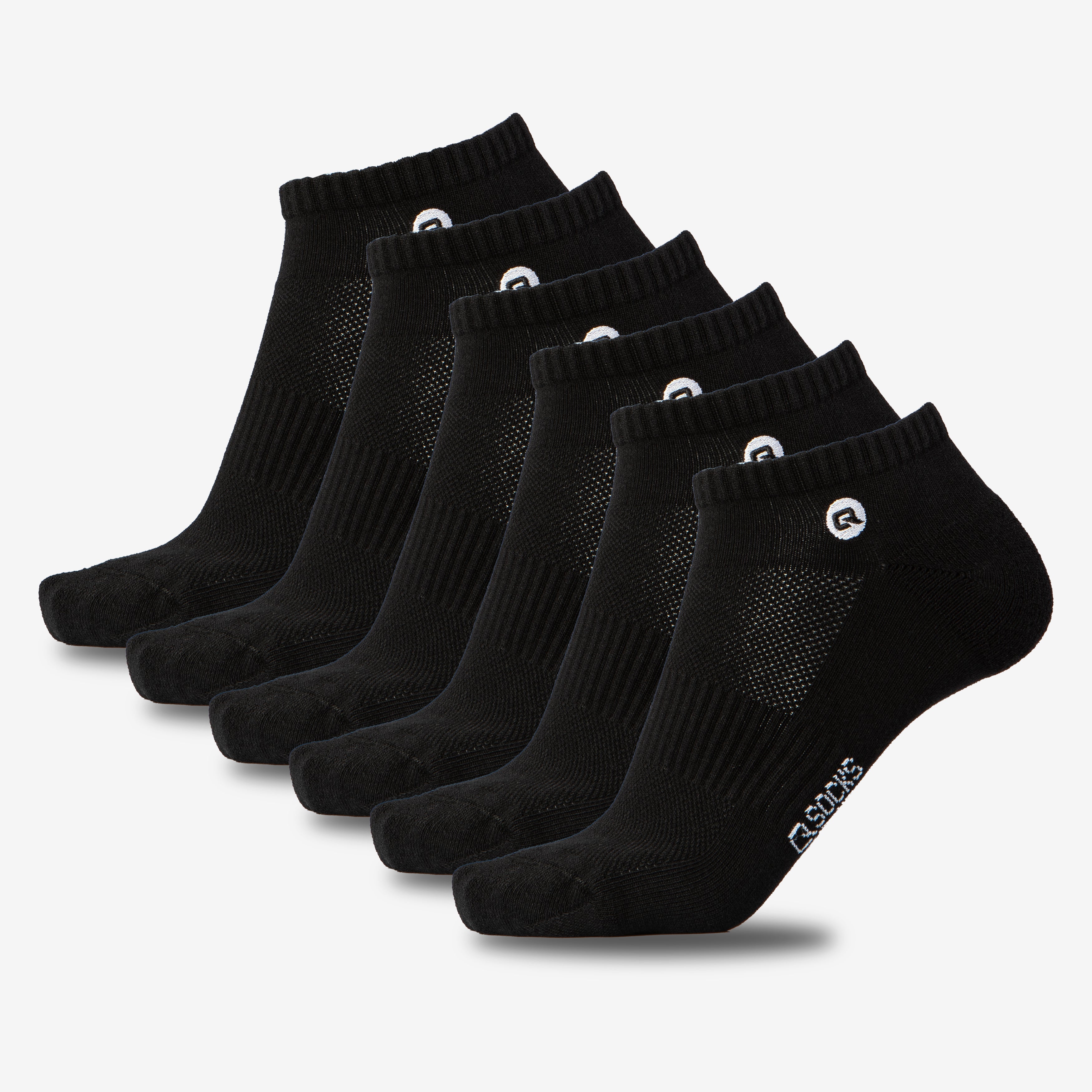 Sneaker Socken gepolstert Schwarz 6 paar