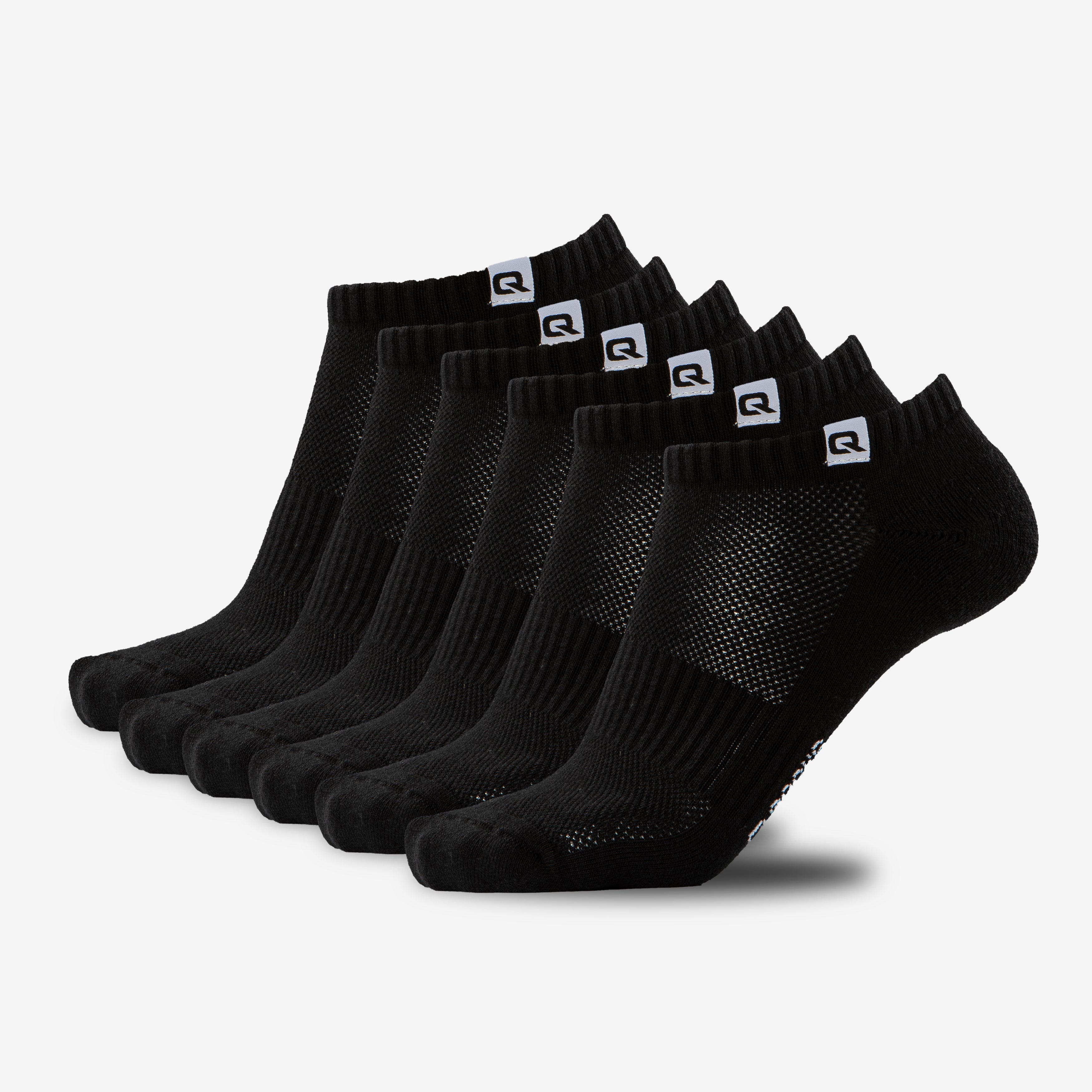 Sneaker Socken gepolstert Schwarz 6 paar