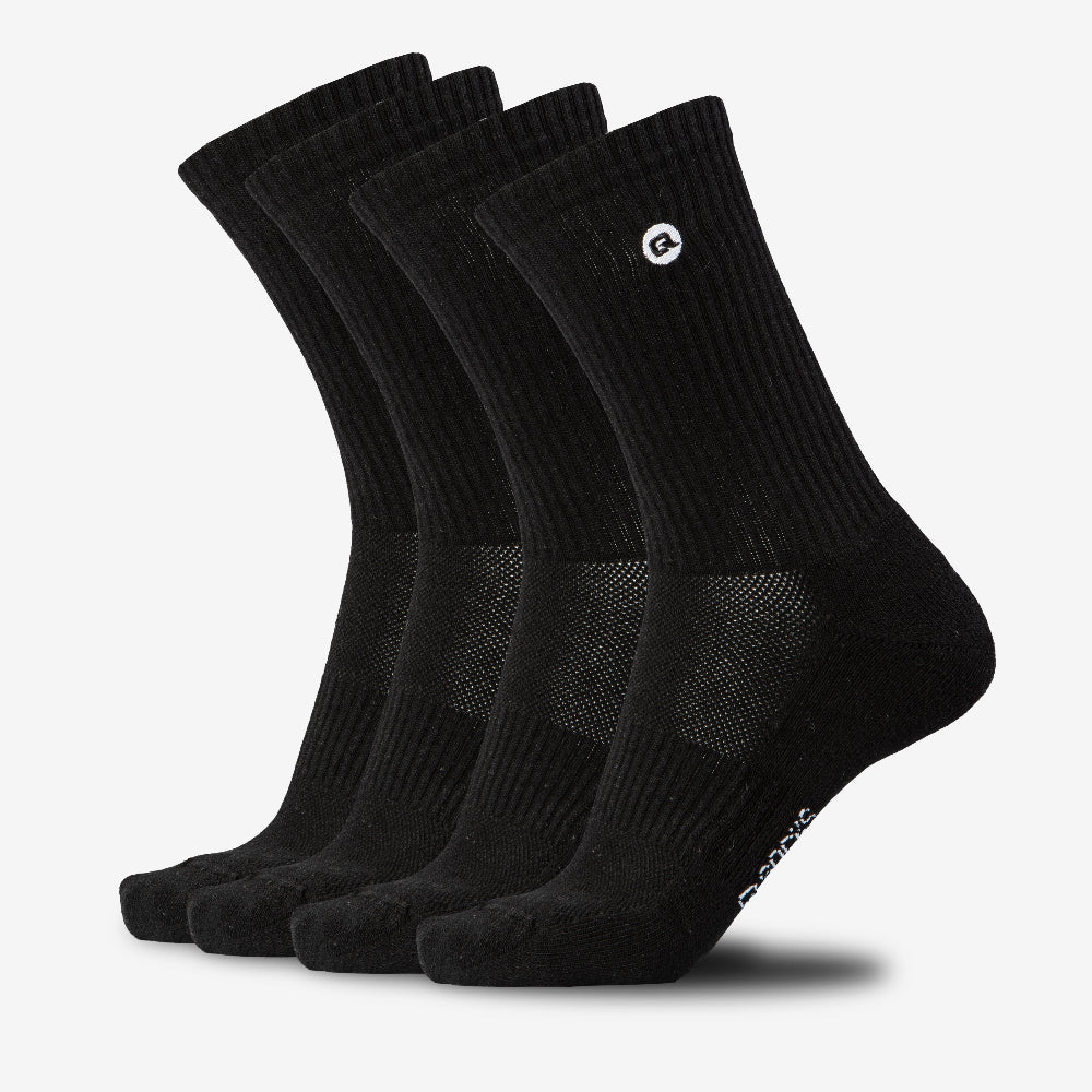 Tennissocken Crew Sportsocken Schwarz  4X Paar